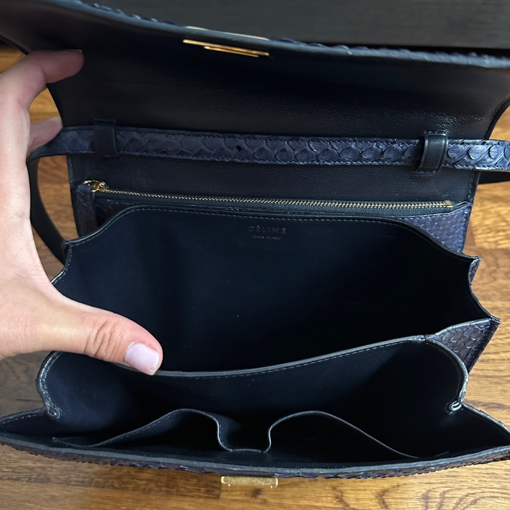 Celine Navy Blue Box Bag Python Medium - image 2